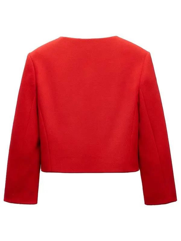 Chloe Tucker Caine Owning Manhattan Red Wool Jacket