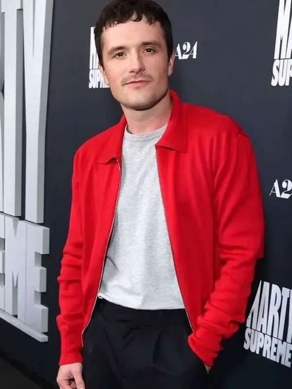 Josh Hutcherson Marty Supreme Movie Premiere Red Jacket