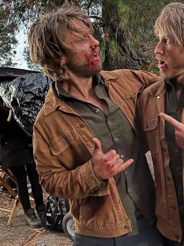 Lance Giles Forgive Us All Brown Cotton Jacket