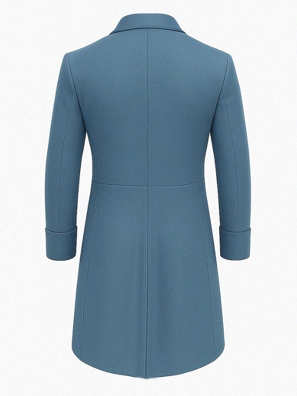 Luke Thompson Bridgerton S04 Blue Wool Coat