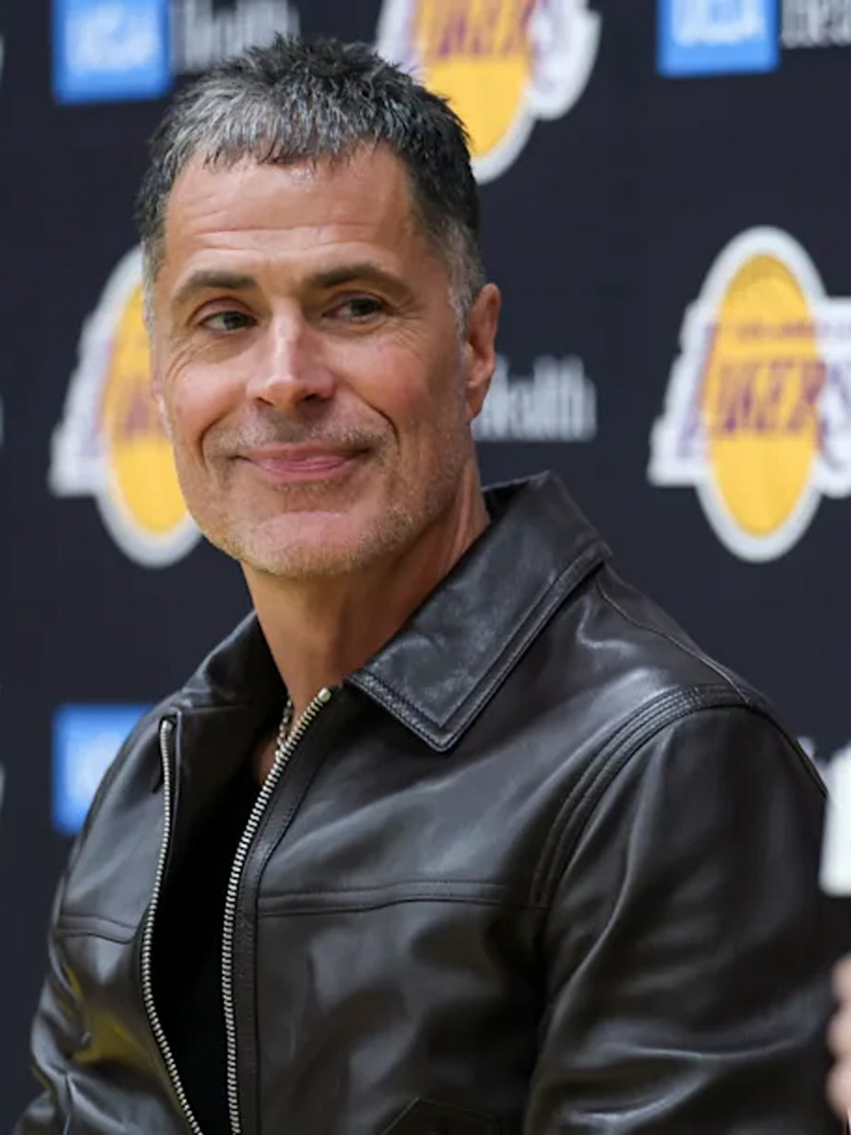 Rob Pelinka Bold Brown Bomber Leather Jacket