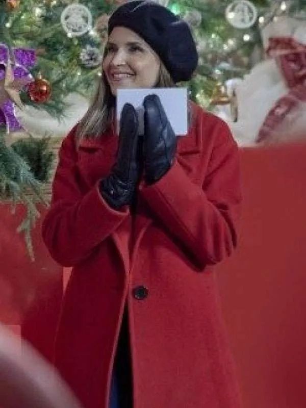 Tis the Season to be Merry Rachael Leigh Cook Red Wool Coat