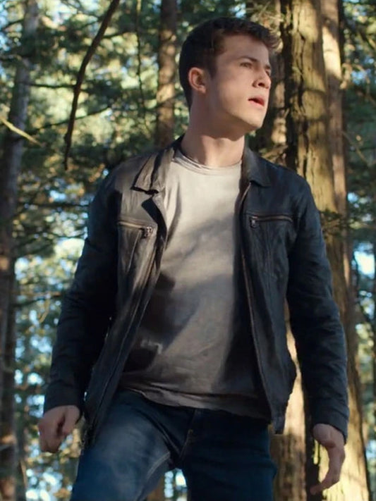 13 Reasons Why Dylan Minnette Black Leather Jacket