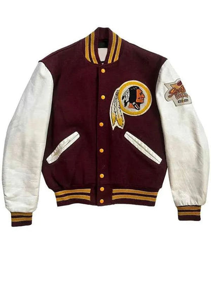80’s Redskins Washington Commanders Maroon Varsity Jacket