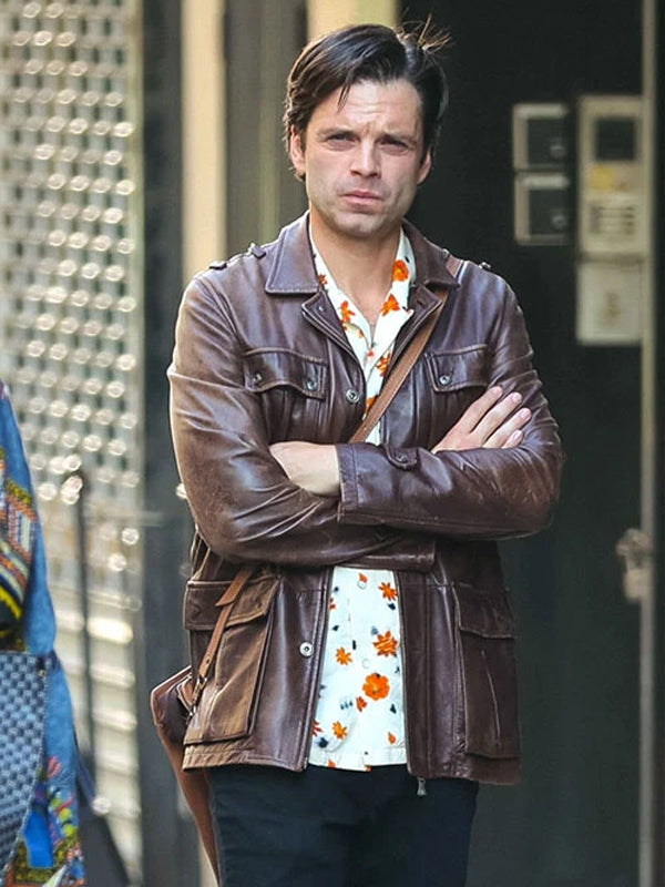 A Different Man Sebastian Stan Brown Leather Jacket