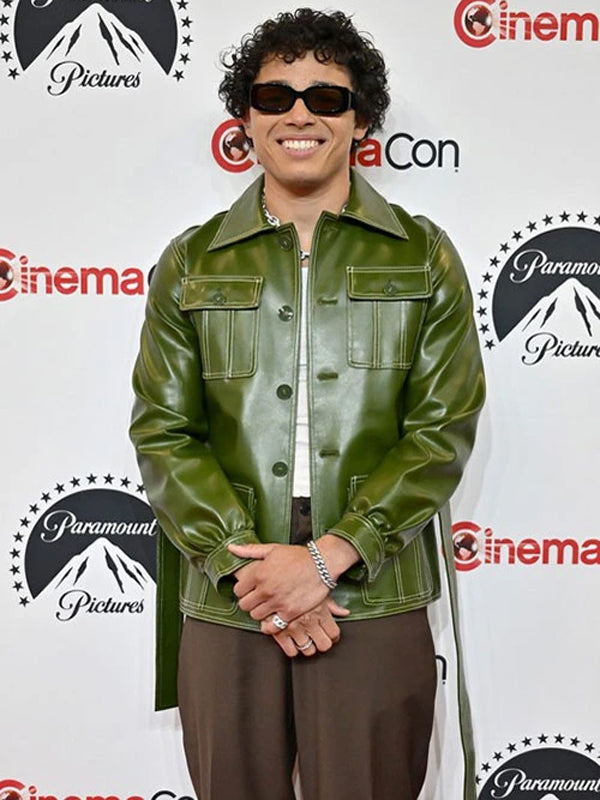 Anthony Ramos Green Leather Jacket