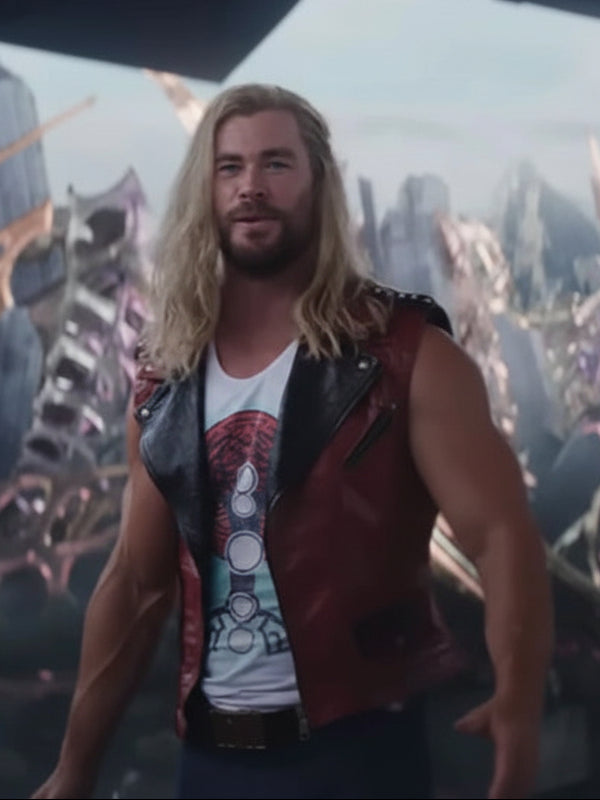 Chris Hemsworth Thor Love and Thunder Quilted Leather Vest