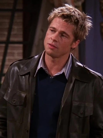Friends S08 Brad Pitt Brown Leather Jacket
