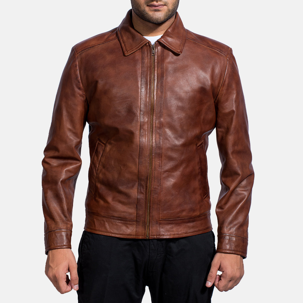 Men's Inferno Brown Leather Jacket