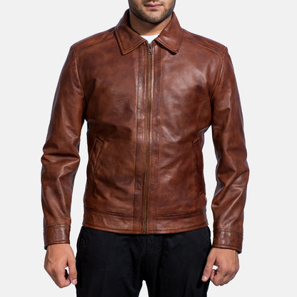 Men's Inferno Brown Leather Jacket