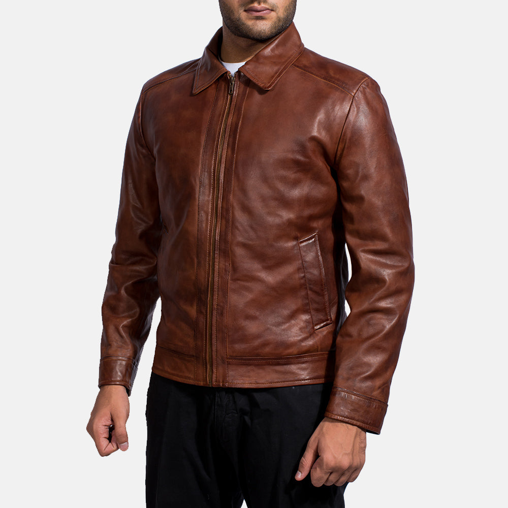 Men's Inferno Brown Leather Jacket