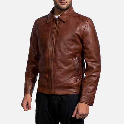 Men's Inferno Brown Leather Jacket