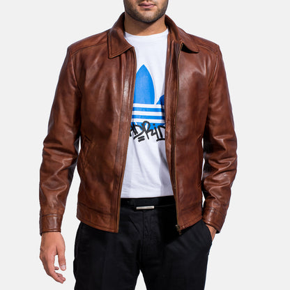 Men's Inferno Brown Leather Jacket