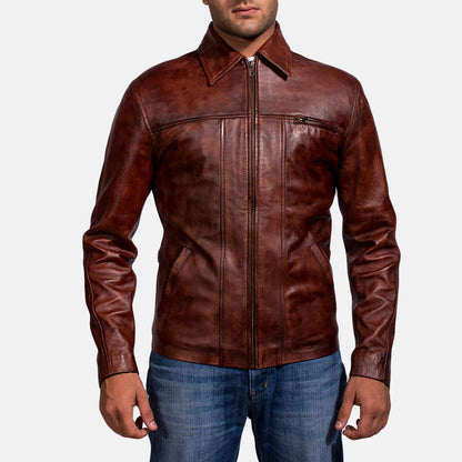 Men's Inferno Brown Leather Jacket
