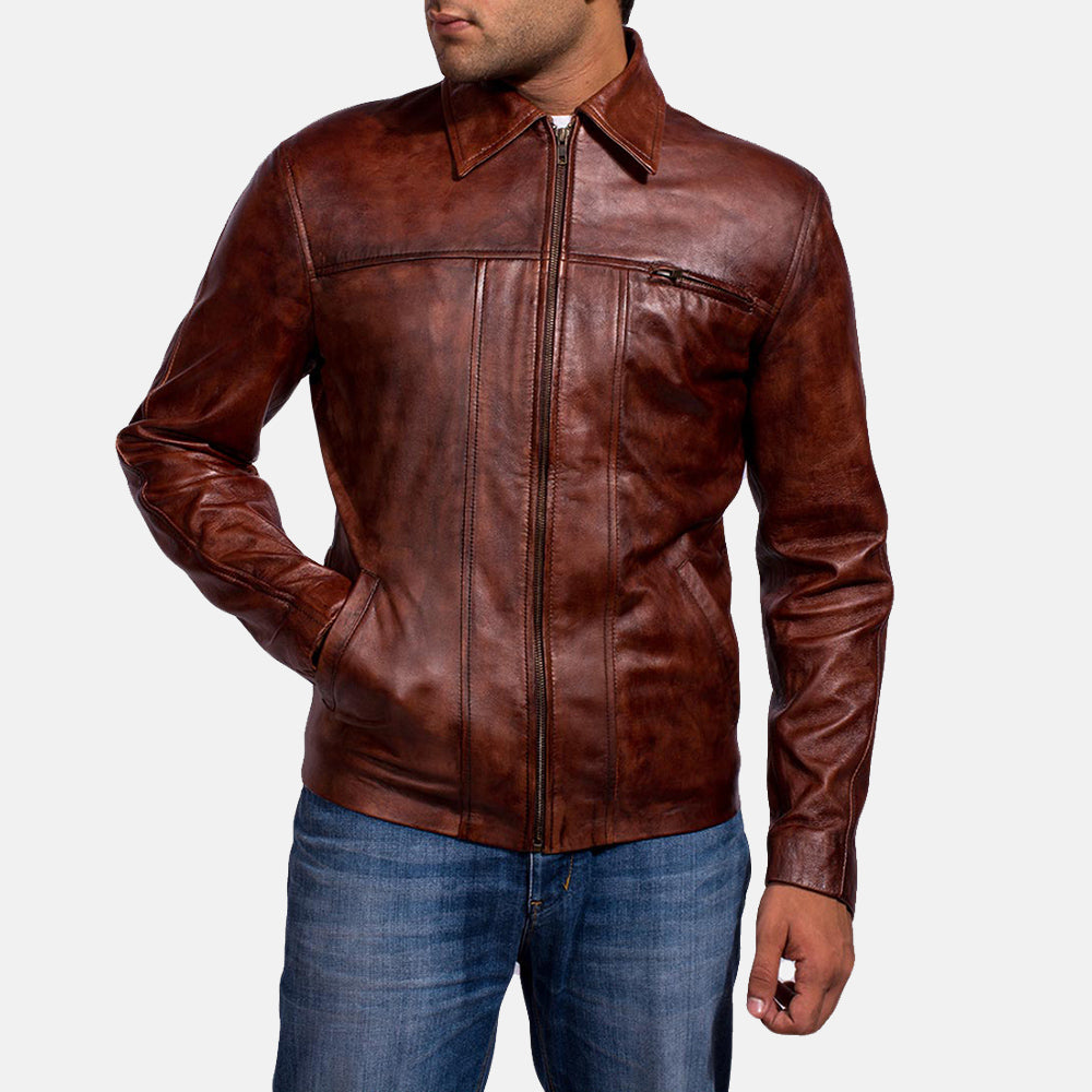 Men's Inferno Brown Leather Jacket