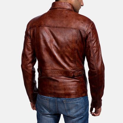 Men's Inferno Brown Leather Jacket