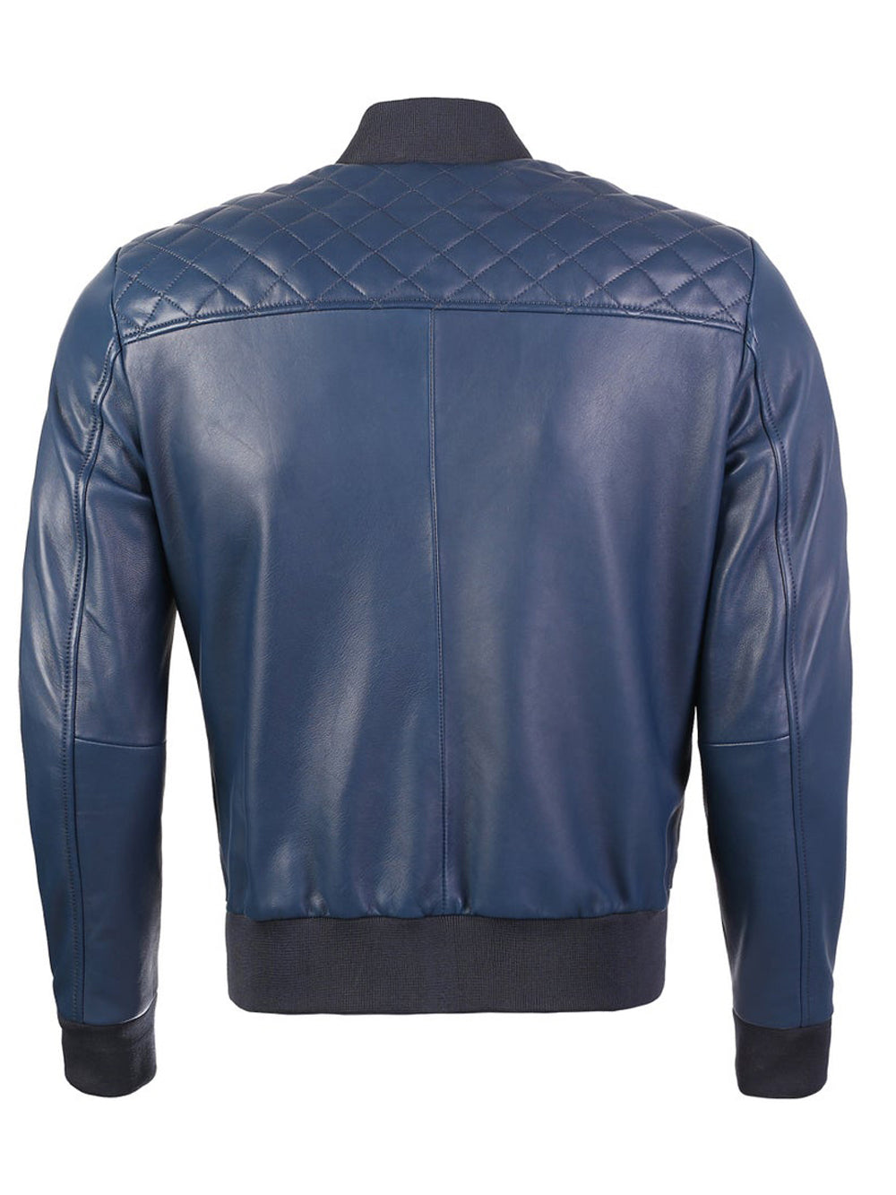 Men's Bayoux Moda Blue Bomber Leather Jacket