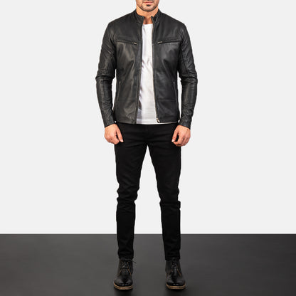 Men’s Ionic Black Leather Jacket