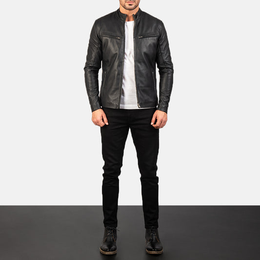 Men’s Ionic Black Leather Jacket