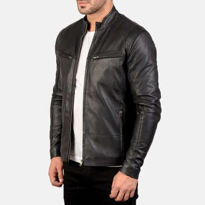 Men’s Ionic Black Leather Jacket