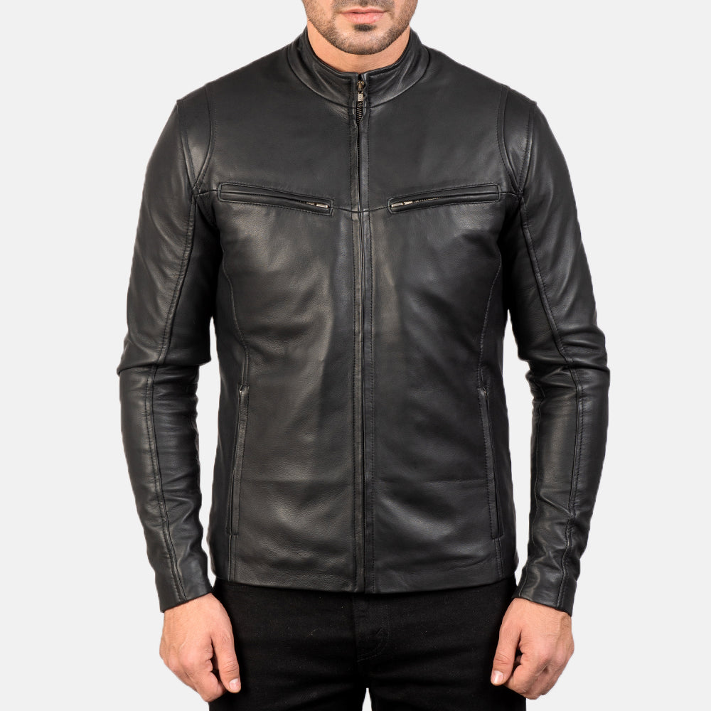 Men’s Ionic Black Leather Jacket