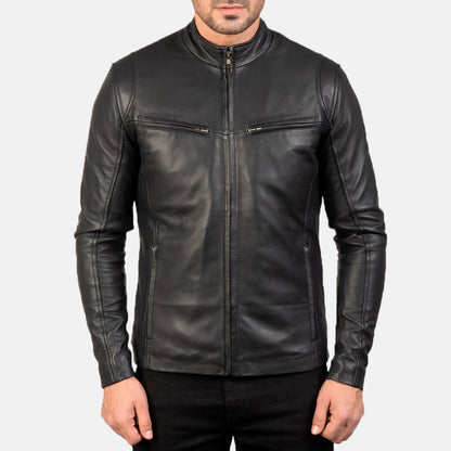 Men’s Ionic Black Leather Jacket