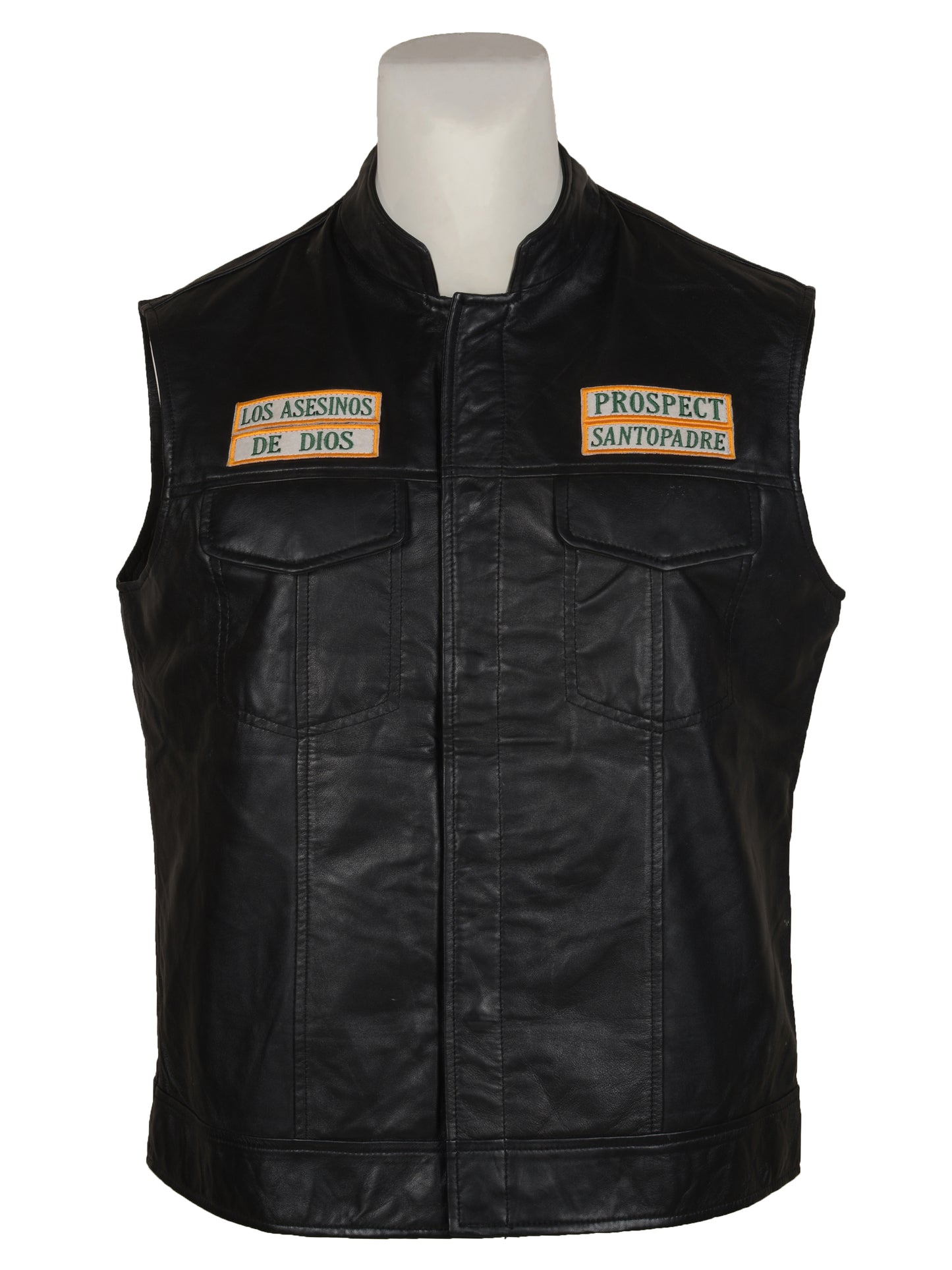 Men's Mayans Southern California Black Motorcycle Leather Biker Vest