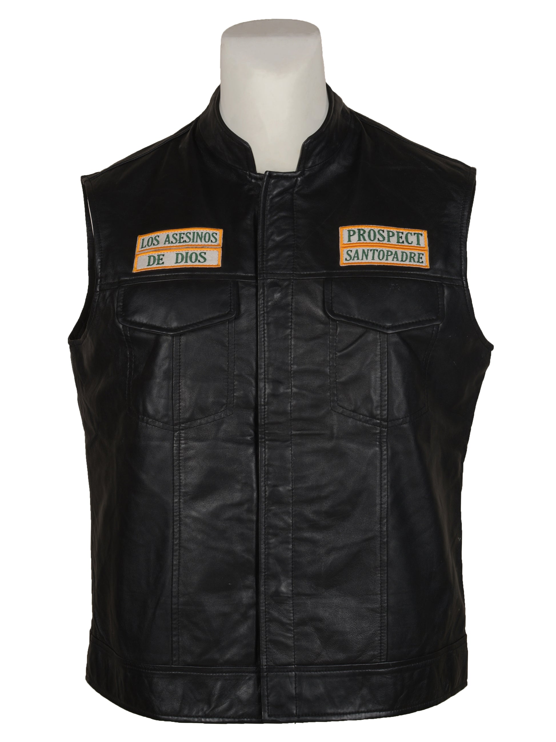 Men's Mayans Southern California Black Motorcycle Leather Biker Vest