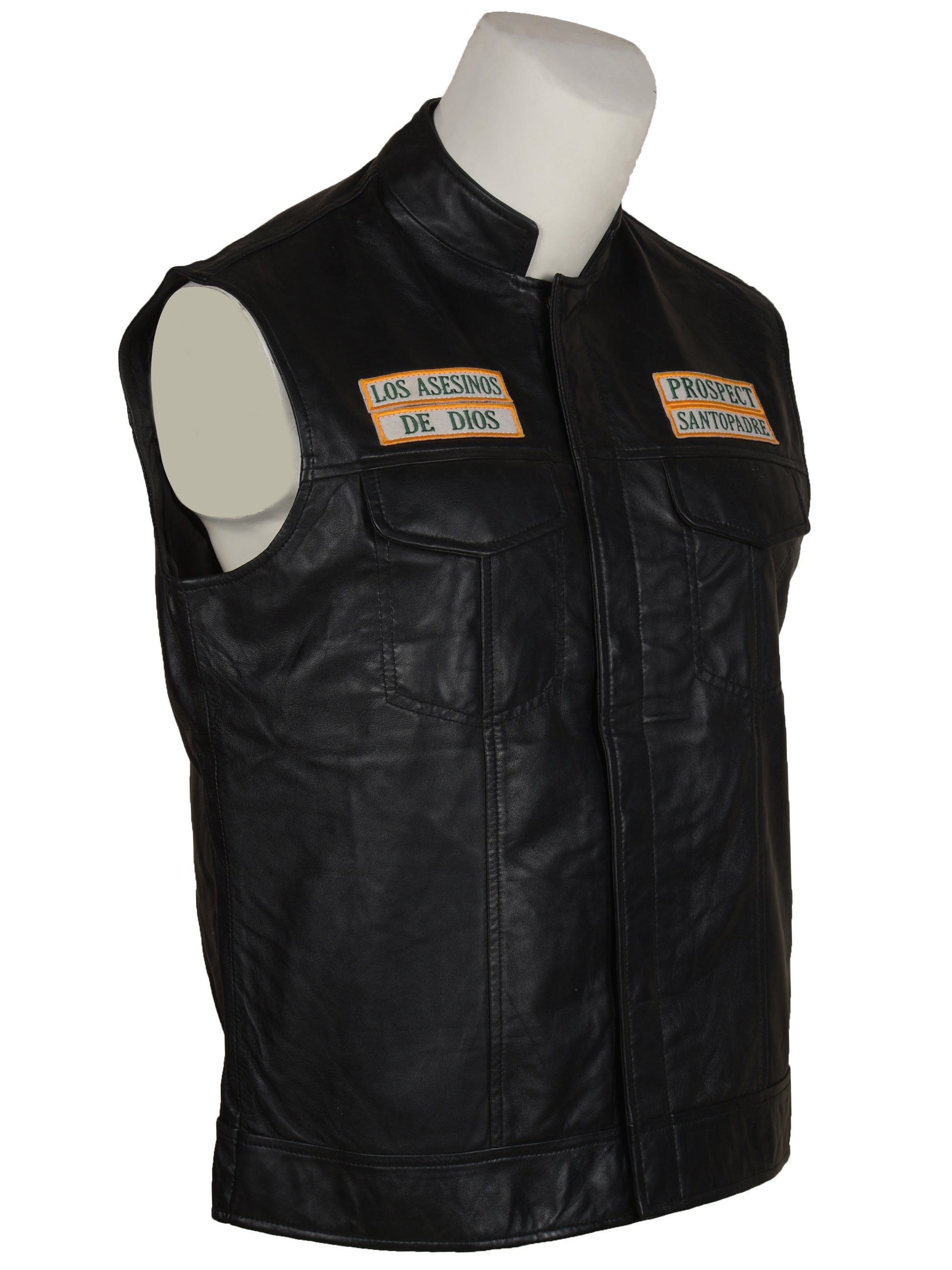 Men's Mayans Southern California Black Motorcycle Leather Biker Vest