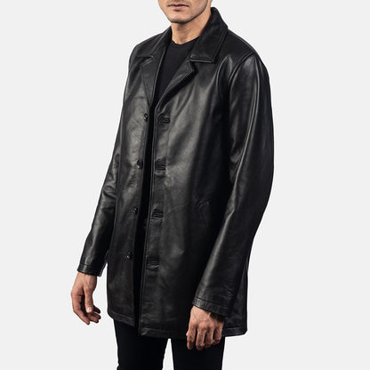 Men's Urban Slate Black Leather Coat