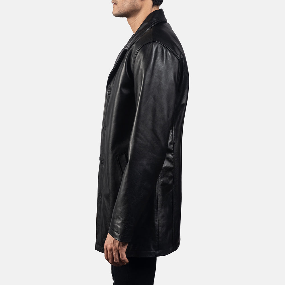 Men's Urban Slate Black Leather Coat