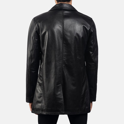 Men's Urban Slate Black Leather Coat