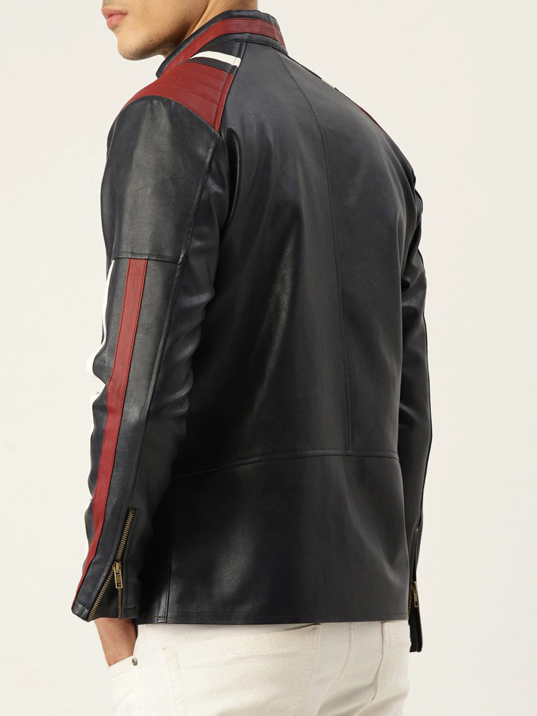 Mens's Retro Black Biker Leather Jacket