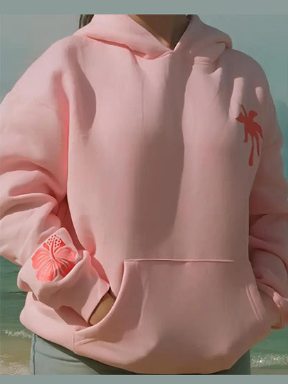 Palm Puff Pink Hoodie