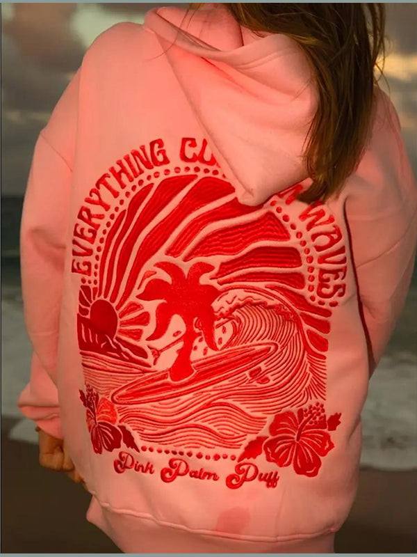 Palm Puff Pink Hoodie