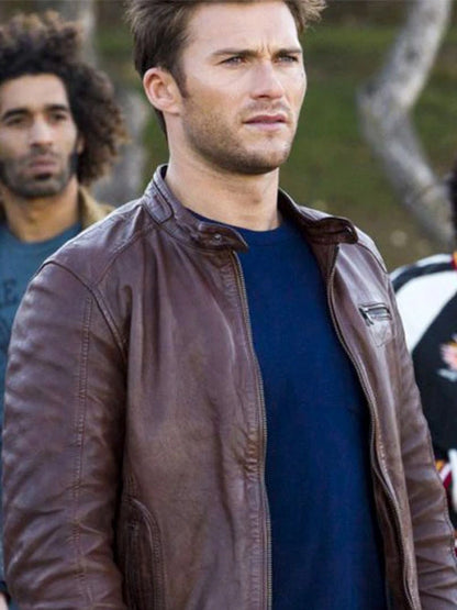 Scott Eastwood Overdrive Brown Leather Jacket