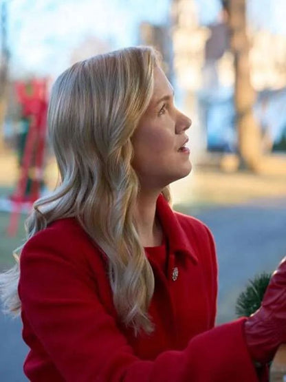 A Newport Christmas Ginna Claire Mason Red Wool Coat