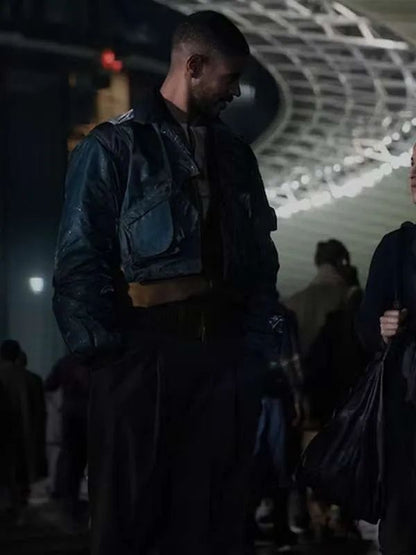 Alfred Enoch Foundation S01 Blue Leather Jacket