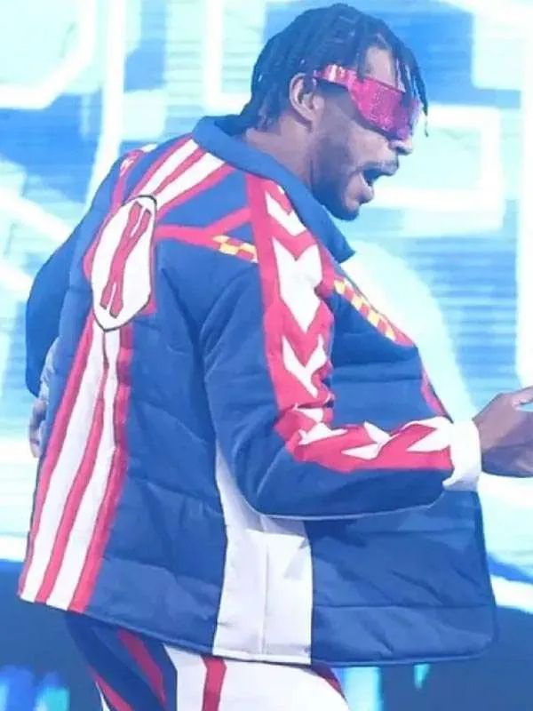 All In Texas 2025 Wrestler Kevin Knight Blue Jacket