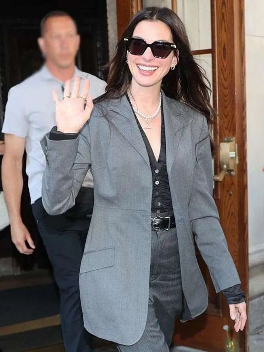 Anne Hathaway The Devil Wears Prada 2 Gray Blazer