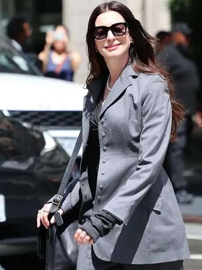 Anne Hathaway The Devil Wears Prada 2 Gray Blazer
