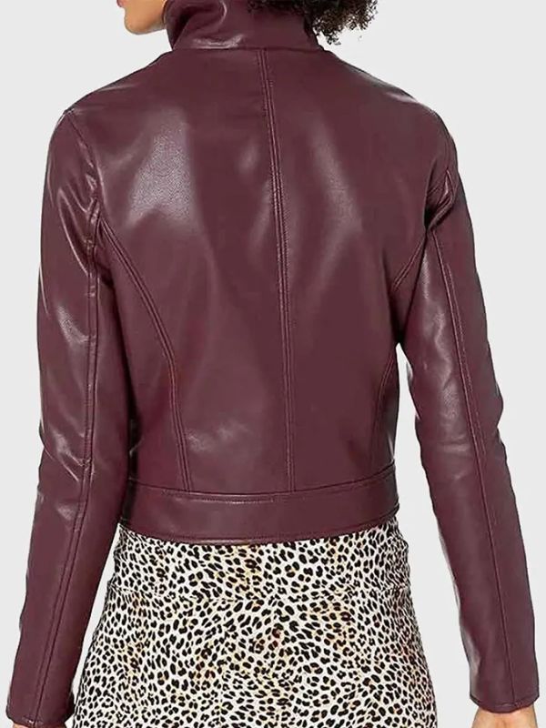 Azie Tesfai Supergirl Maroon Leather Jacket