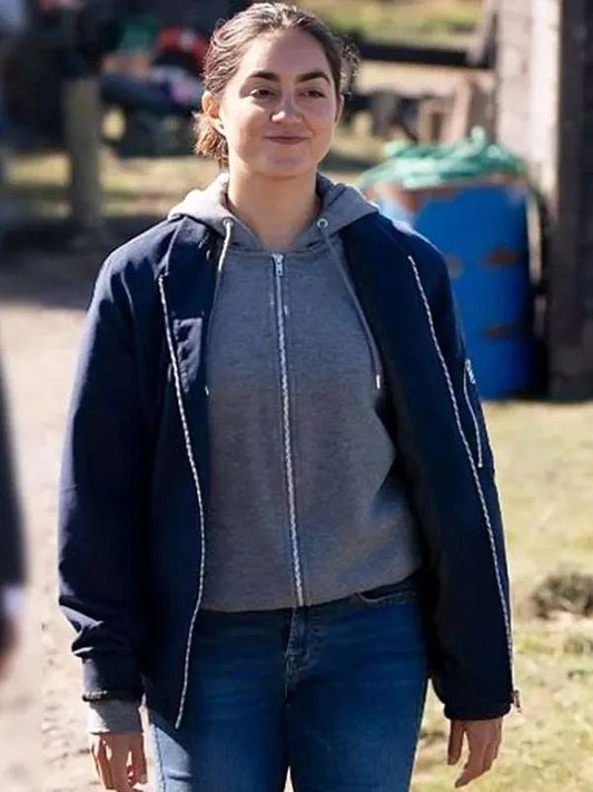 Barbara Havers Lynley S01 Blue Cotton Bomber Jacket