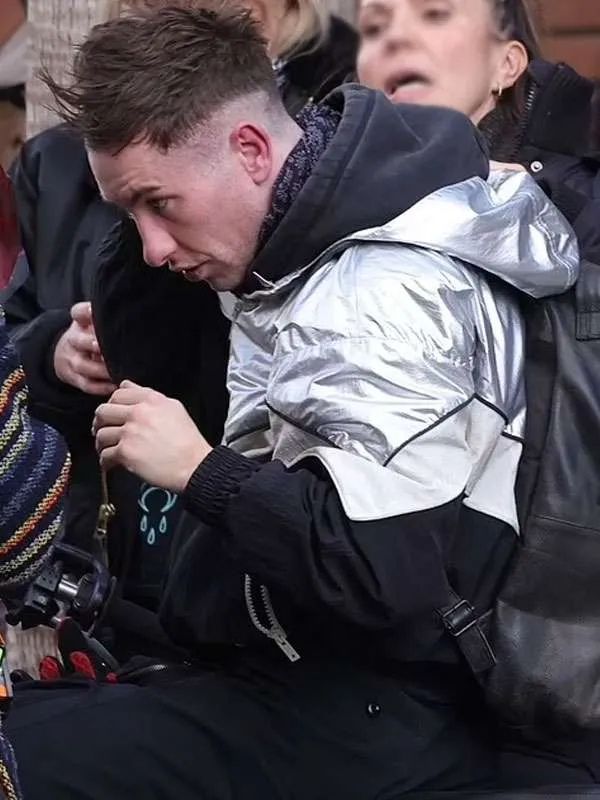 Barry Keoghan Crime 101 Black and Silver Track Jacket