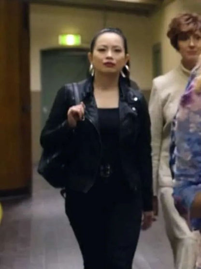 Bay of Fires S01 Bong Cha Black Biker Leather Jacket