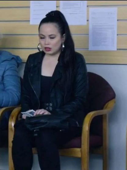 Bay of Fires S01 Bong Cha Black Biker Leather Jacket