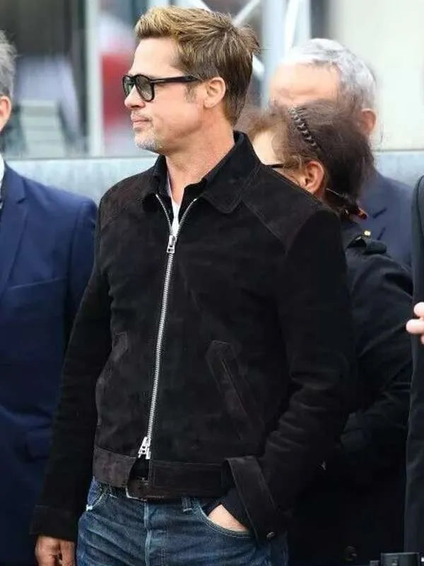 Brad Pitt F1 2025 Black Suede Leather Jacket