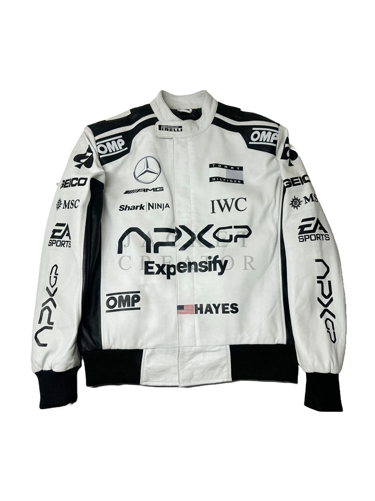 Brad Pitt F1 White and Black Racer Jacket