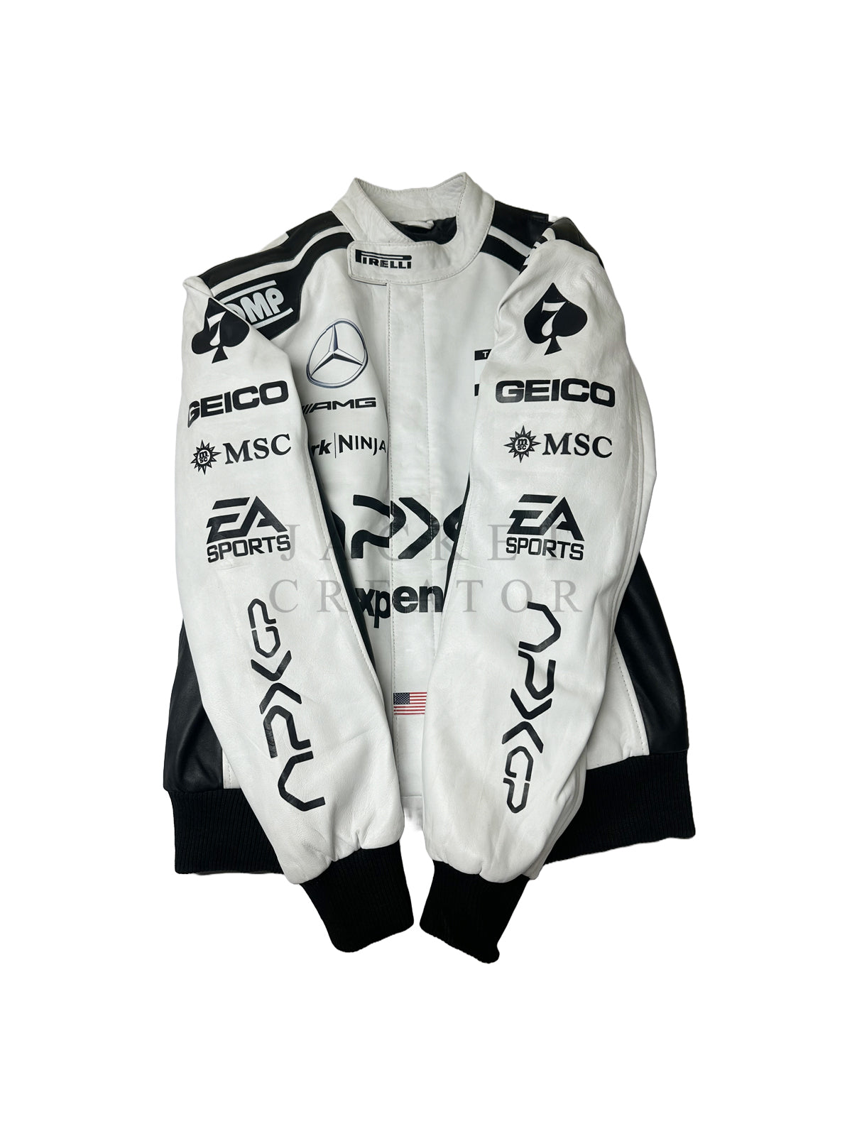 Brad Pitt F1 White and Black Racer Jacket