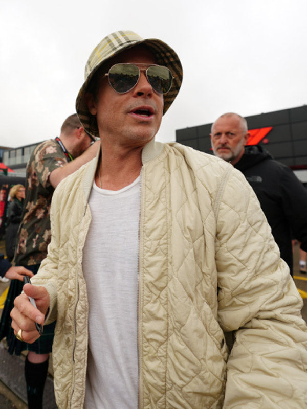 Brad Pitt F1 Movie Quilted Bomber Jacket
